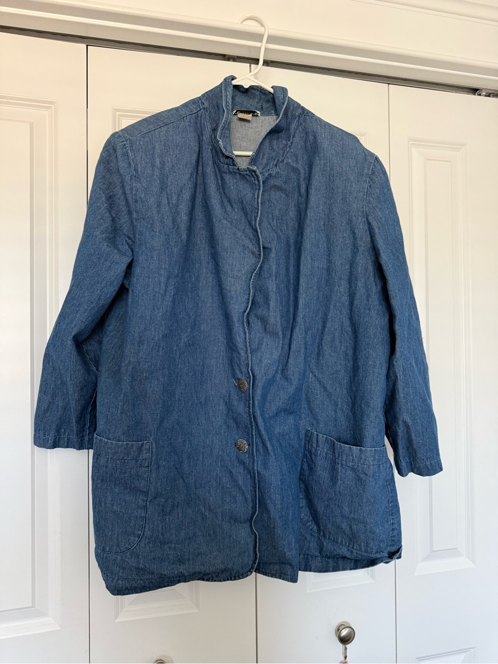 Vintage Denim Women's Blazer - Lightweight Casual; 100% cotton